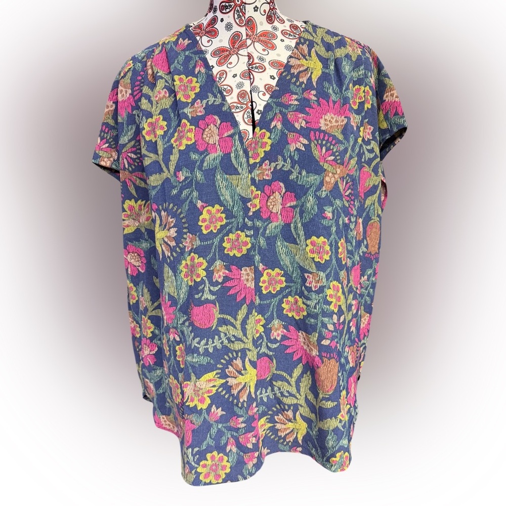 Reitmans Blue Floral Blouse